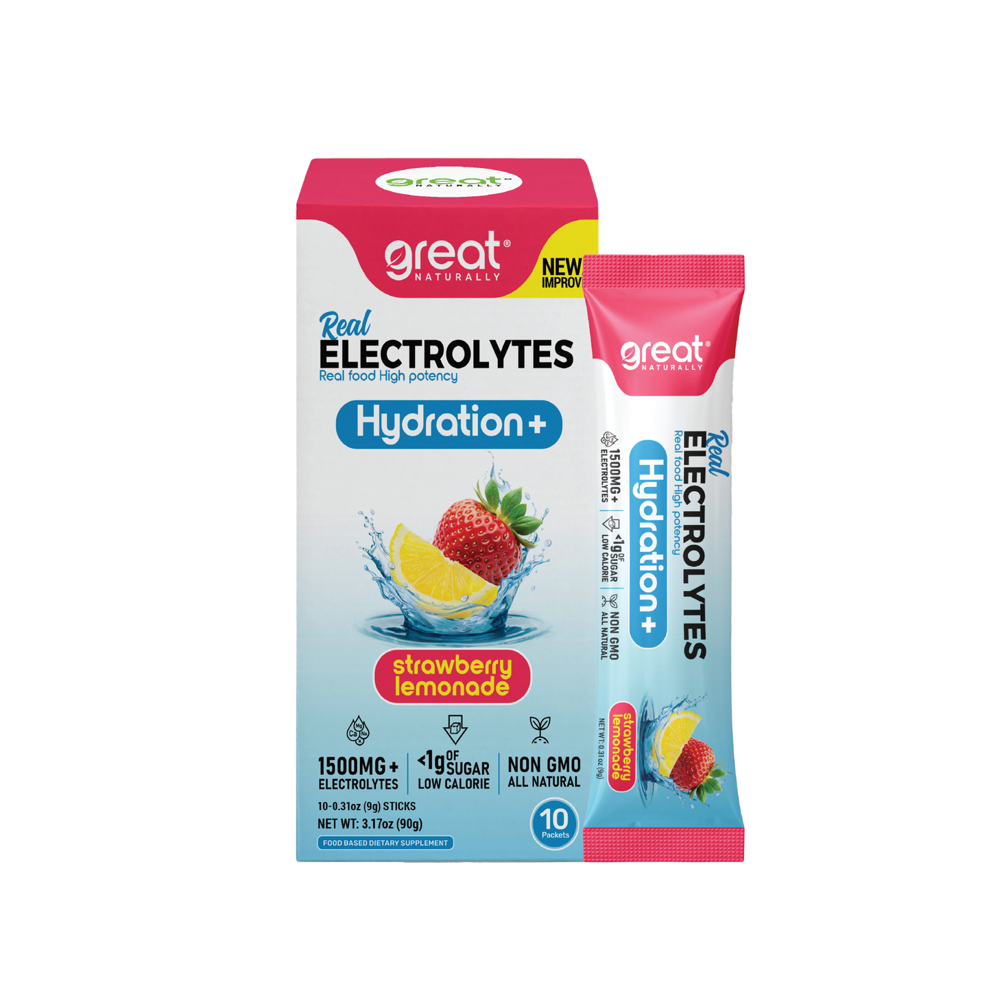 Hydration+ Strawberry Lemonade Packets 10CT (AVAILABLE 3-3-25)